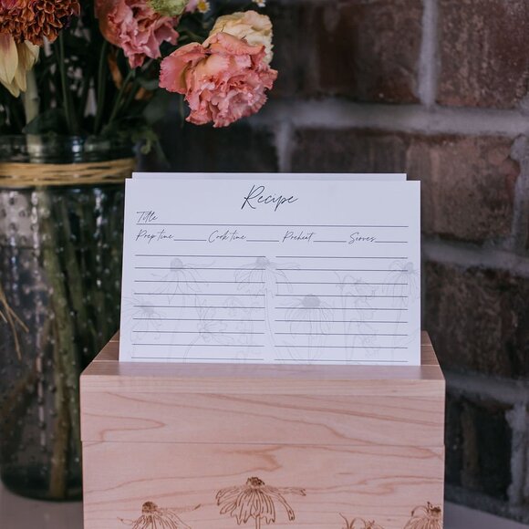 Set of 50 Floral 4x6 Recipe cards - Picture 7 of 9